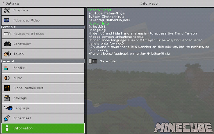 More Settings addon